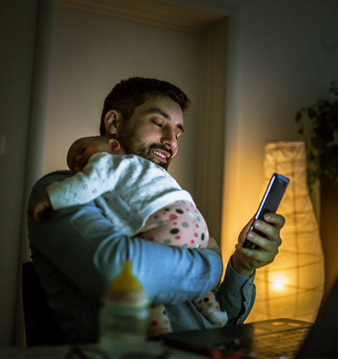 Individual using a mobile phone to access Cigna Health Benefits App features 